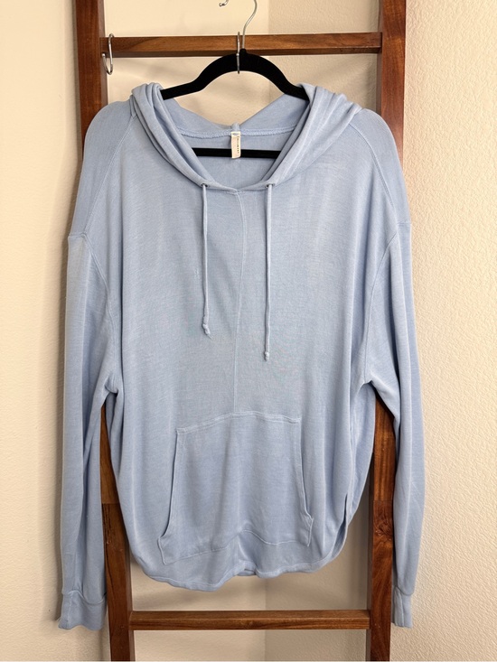 FP Movement by Free People Tops - FP Movement Back Into It Hoodie Harbor Blue Size Large Open Back Free People
